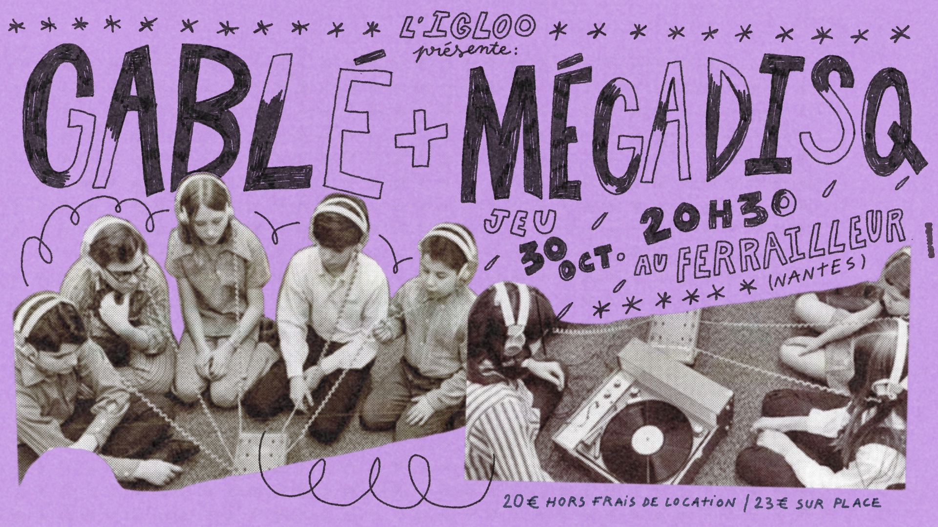 Concert GaBLé (punk pop de Caen) et Mégadisq (pop rock de Rennes) au Ferrailleur à Nantes, le jeudi 30 octobre 2025 à 20h30.